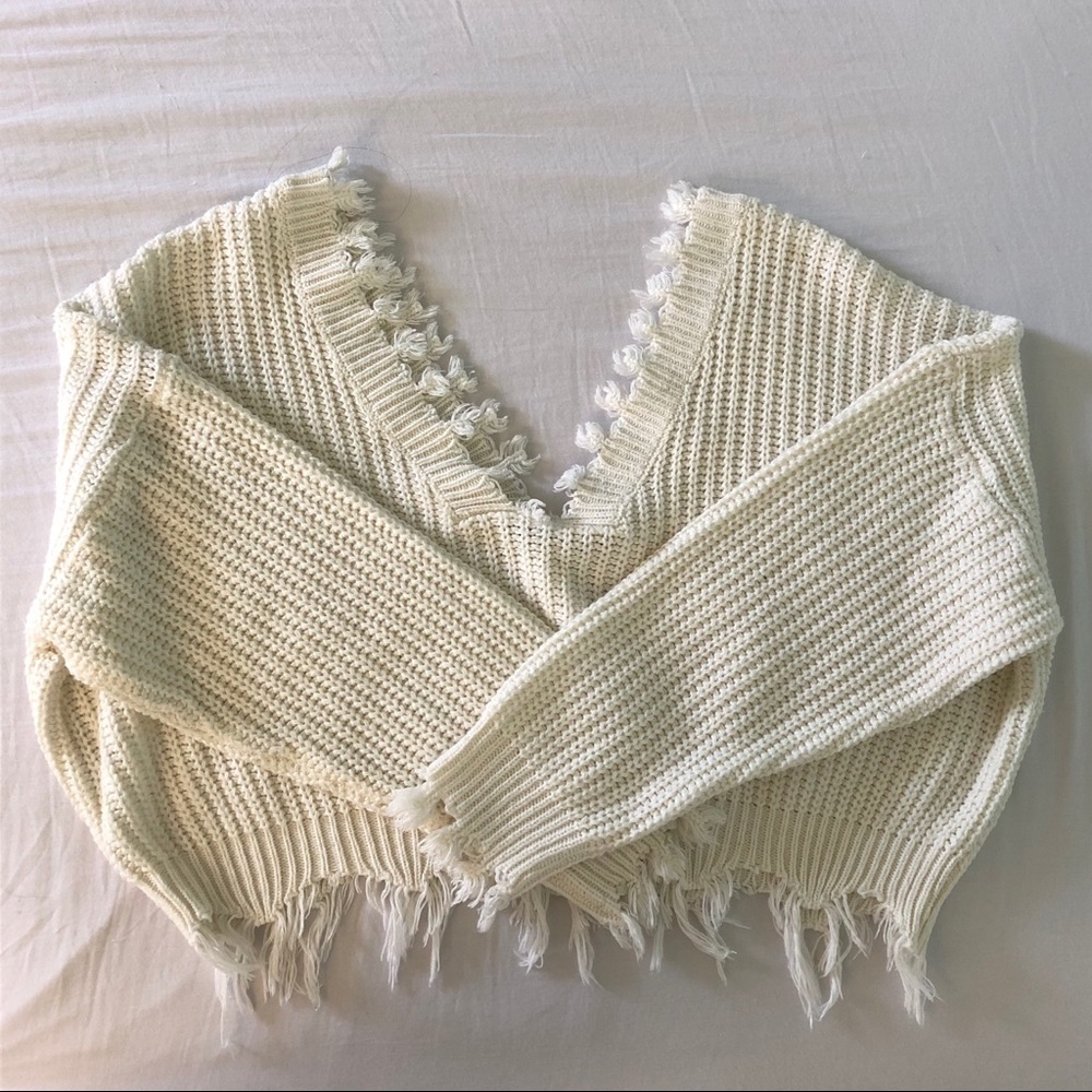 Cropped over sized sweater